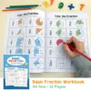 Colorful Fraction Learning Workbook for Kids