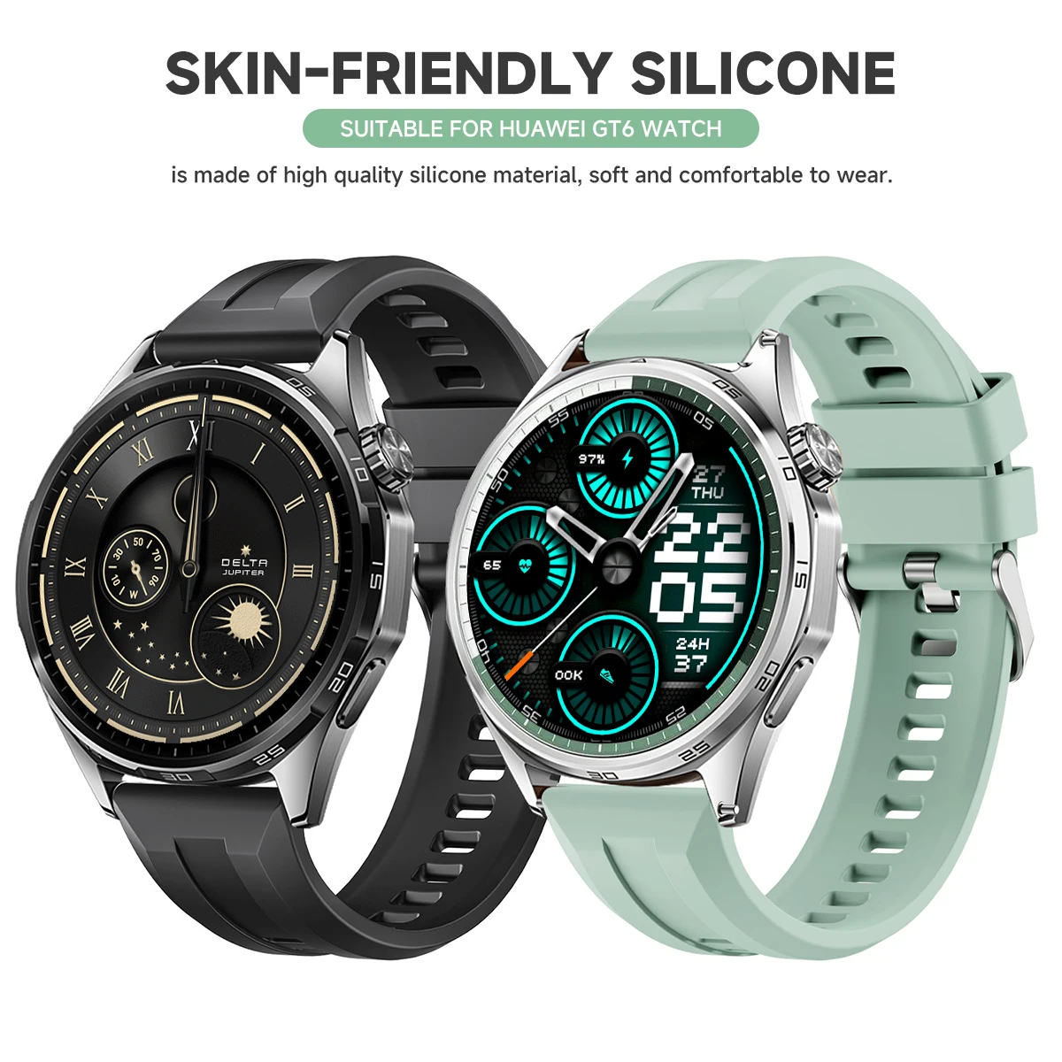 22mm Silicone Sport Strap for Huawei GT6 4 22mm Silicone Sport Strap for Huawei GT6 - Image 4