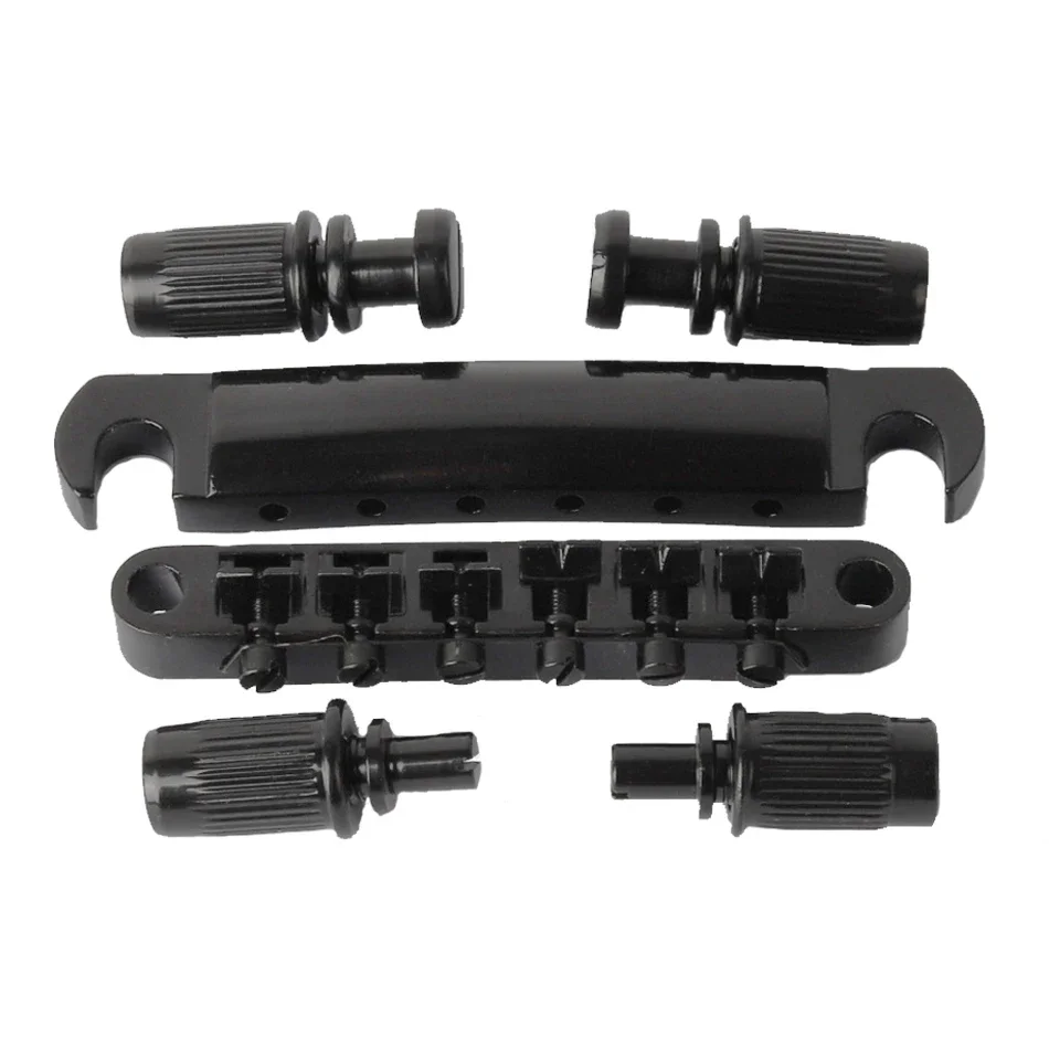 LP Guitar Tune-O-matic Bridge Set in Chrome, Gold, Black 6 LP Guitar Tune-O-matic Bridge Set in Chrome, Gold, Black - Image 6