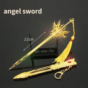 Gold Angel Sword Keychain 22cm/30cm Zinc Alloy 11 S63650df992874148855c4cfa960a2247N