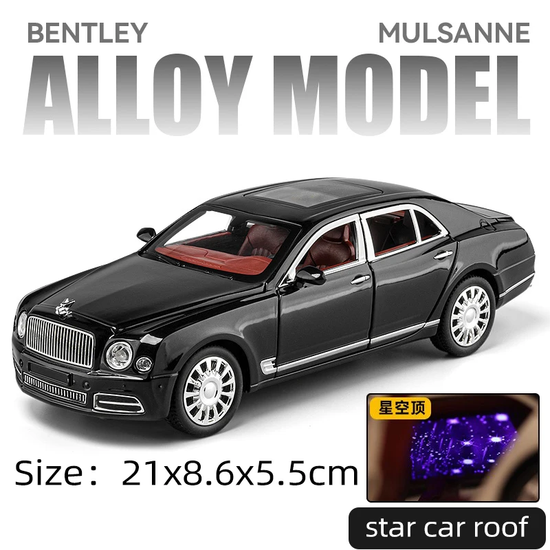 Black Bentley Mulsanne GT 1/24 Scale Model 9 Black Bentley Mulsanne GT 1/24 Scale Model - Image 9