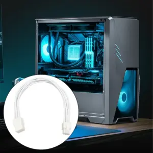 6-Pin PCIe Power Extender Cable 32cm Black & White 9 S63a1b74645c3469399d84610105795b8h