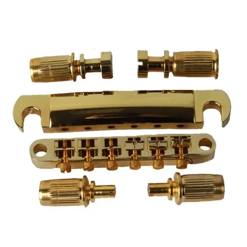 LP Guitar Tune-O-matic Bridge Set in Chrome, Gold, Black 7 LP Guitar Tune-O-matic Bridge Set in Chrome, Gold, Black - Image 7