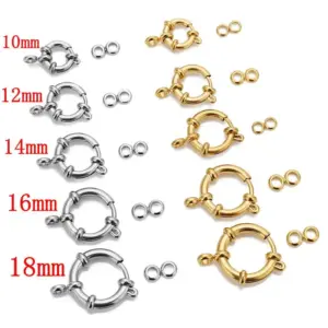 Gold Stainless Steel Spring Clasps for Jewelry 11 S63b2297238444e3596a99e40dcadf4d53