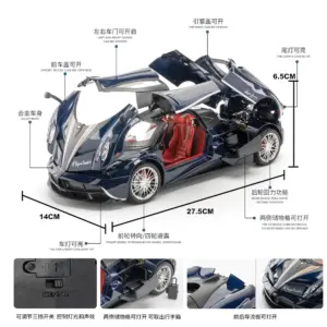 1:18 Pagani Huayra Diecast Model Car 12 S63d3c2e9f3e94a5eaa1ea2d65a76d8222