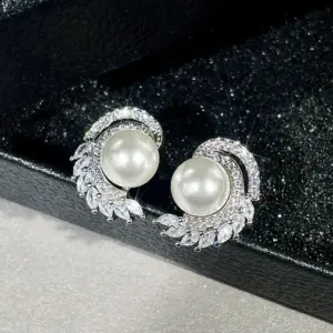 White Pearl Silver Stud Earrings 8 S63dde2616df046bcbc0f7e855a23c5524
