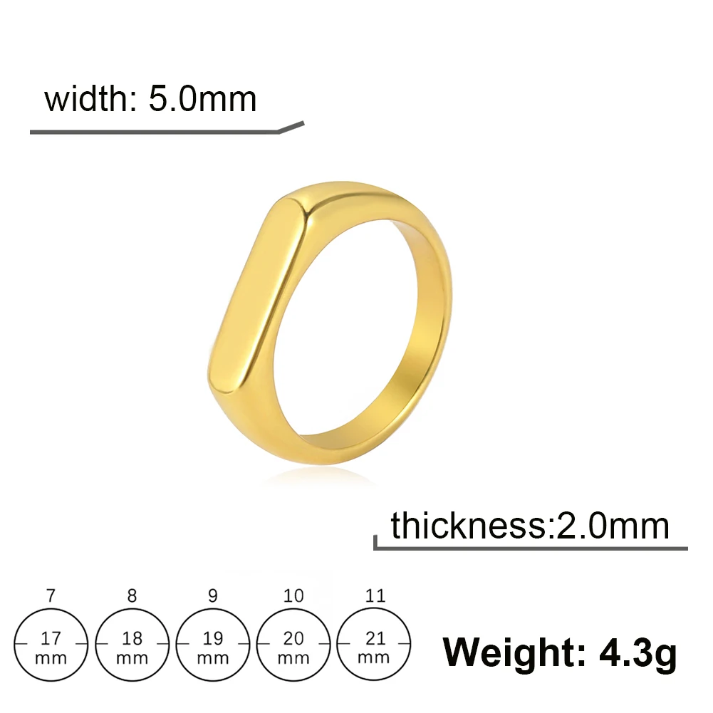 Minimalist Stainless Steel Signet Ring for Men and Women 7 Minimalist Stainless Steel Signet Ring for Men and Women - Image 7