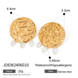 Vintage Stainless Steel Pearl Drop Earrings 13 S6435f97af57f4407898a5f6f015273edx