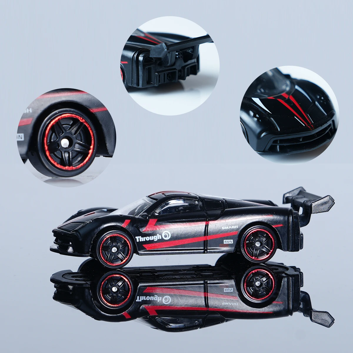 1:64 Scale Black and Red Supercar Model 5 1:64 Scale Black and Red Supercar Model - Image 5