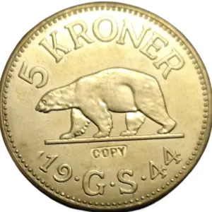 Greenland 1944 5 Kroner Coin Replica