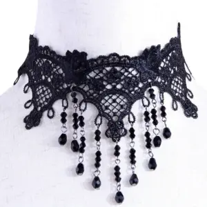 Gothic Lace Choker Necklace for Women 15 S64b821fe3a824b149b8826ddf6c63703O
