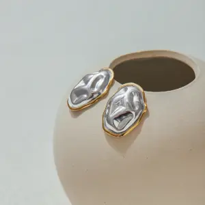 Stainless Steel Folded Oval Earrings 9 S64f047b8198e4a5a9415303667962e42P