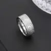 Swirl Engraved Stainless Steel Ring for Men Women