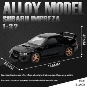 Black Subaru Impreza WRX STI 1:32 Diecast Model 19 S651597c6988d4145a88fd2a3398a7f9dq