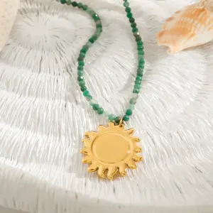 Gold Stainless Steel Sunflower Necklace 11 S6580a2b004874cc18b24c9fdf692cd53p