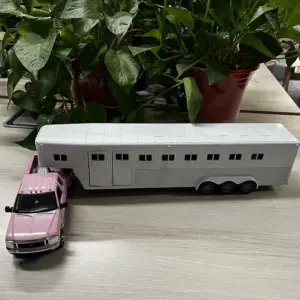 Vibrant Pink Pickup Truck with Trailer Model 17 S658355af9d8a4f8a9f561c0fe0786e87F