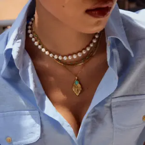 Gold Leaf Pendant Necklace for Women 10 S65903a33265d489ba9f02cfcc5690ad0n