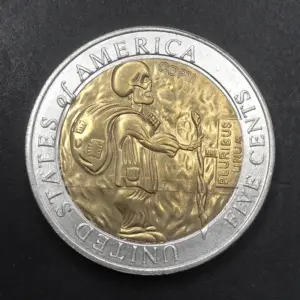 Patriotic US Skeleton Challenge Coin 38mm Copper