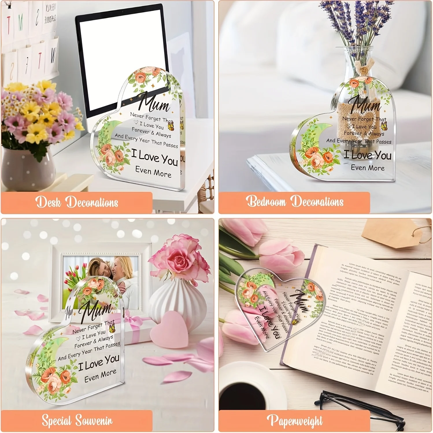 Heart-Shaped Acrylic Plaque for Mum 4 Heart-Shaped Acrylic Plaque for Mum - Image 4