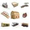 1/72 Wooden Assembly Buildings Set