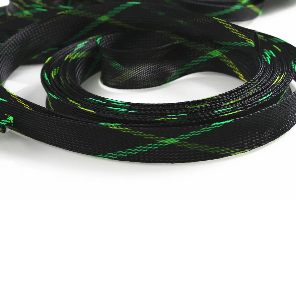 Black and Green Expandable Cable Sleeve 20m 5 Black and Green Expandable Cable Sleeve 20m - Image 5
