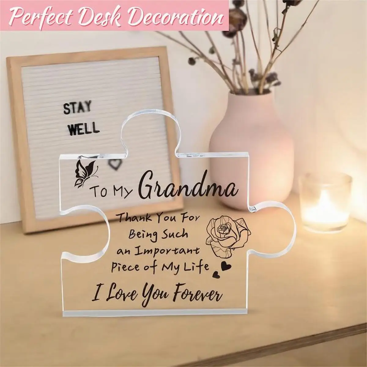 Grandma Heartfelt Acrylic Puzzle Plaque 4 Grandma Heartfelt Acrylic Puzzle Plaque - Image 4