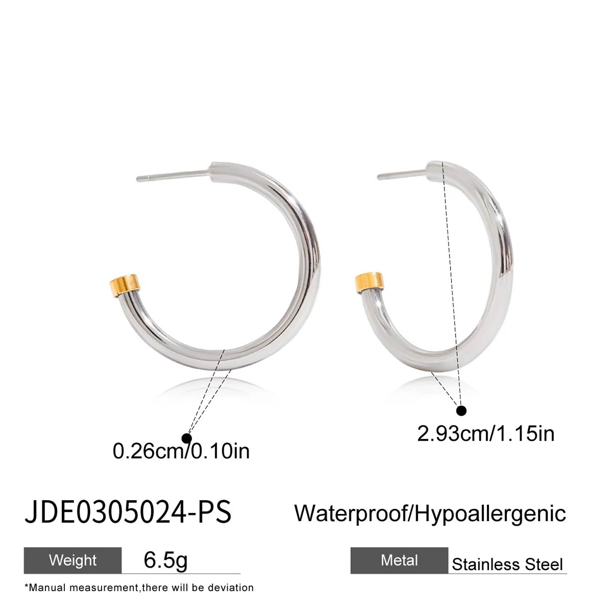 Stainless Steel Letter C Earrings 45mm 7 Stainless Steel Letter C Earrings 45mm - Image 7