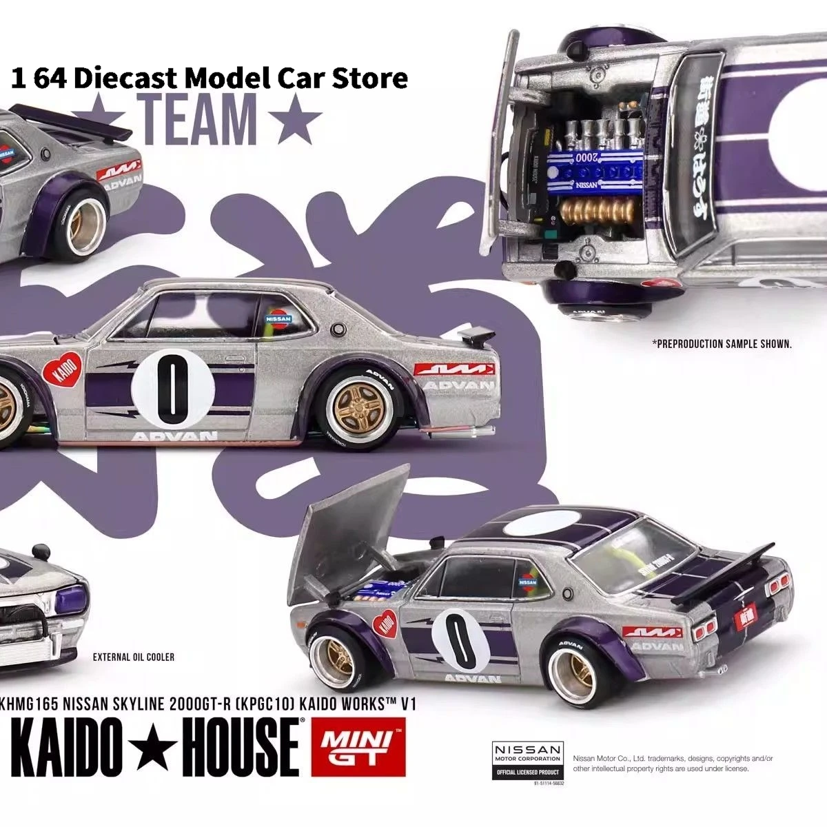 Diecast Nissan Skyline Racing Model Car 1:64 Scale 3 Diecast Nissan Skyline Racing Model Car 1:64 Scale - Image 3