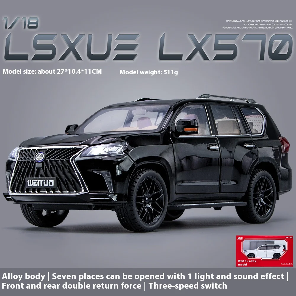 White Lexus LX570 1:18 Scale Diecast Model 9 White Lexus LX570 1:18 Scale Diecast Model - Image 9