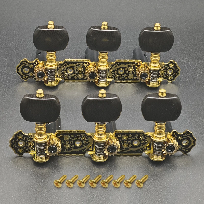 Vintage Gold and Black Guitar Tuners Set 6 Vintage Gold and Black Guitar Tuners Set - Image 6