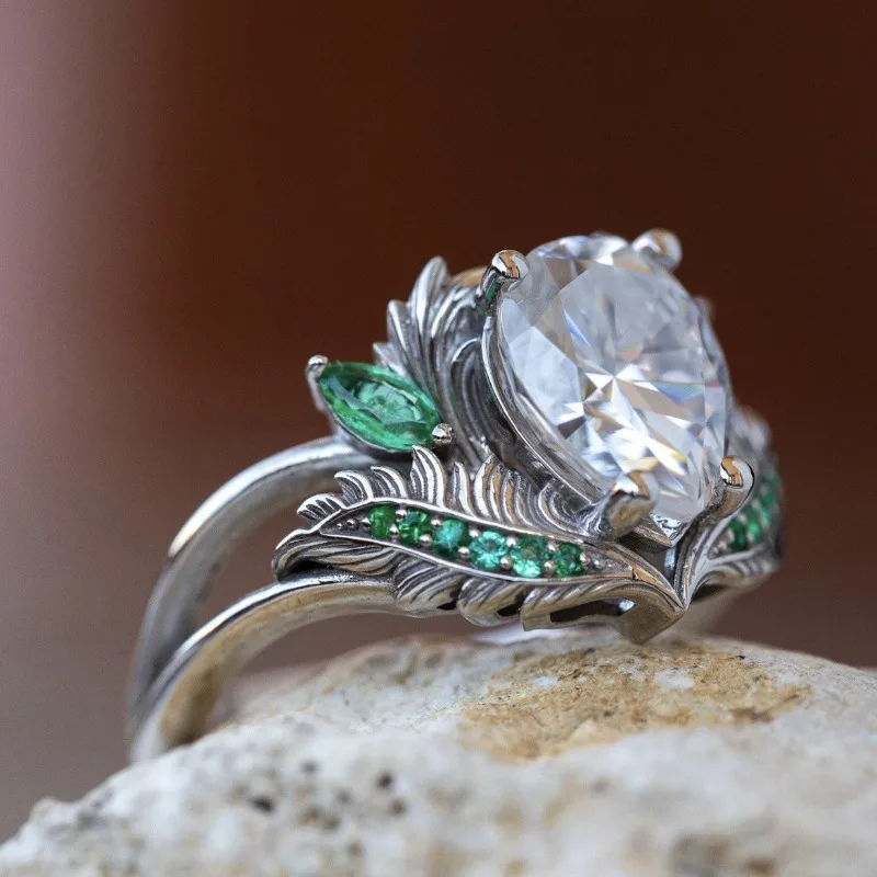 Silver Geometric Ring Set for Women 2 Silver Geometric Ring Set for Women - Image 2