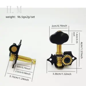 Elegant Black and Gold Ukulele Tuning Pegs Set 11 S6645bc274660439b8df2cba7547d0951f