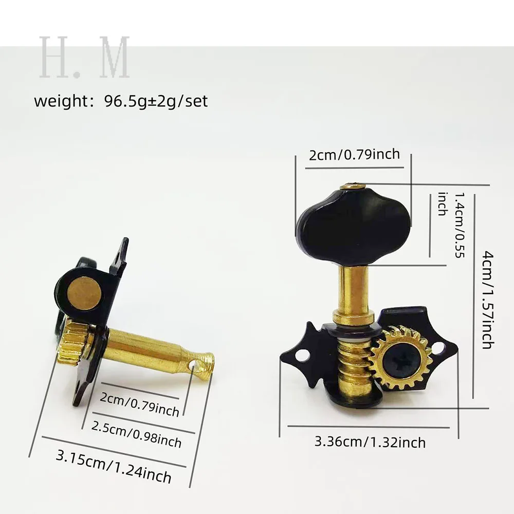 Elegant Black and Gold Ukulele Tuning Pegs Set 5 Elegant Black and Gold Ukulele Tuning Pegs Set - Image 5