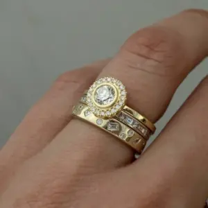 Gold Women's Geometric Ring Set for Parties 6 S666f01a1f1034682a0426001a03477a2g