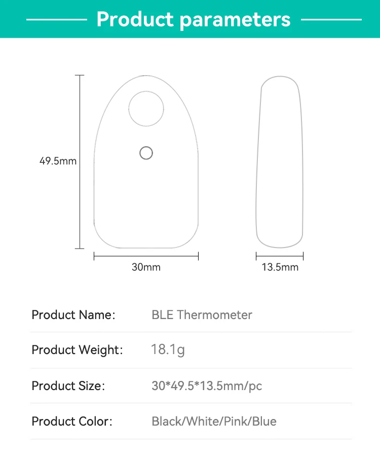 Black BLE Indoor/Outdoor Temperature Sensor 6 Black BLE Indoor/Outdoor Temperature Sensor - Image 6
