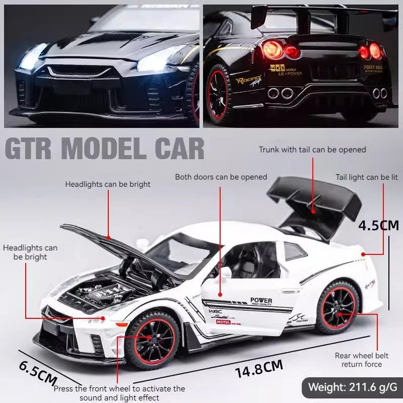 Nissan GTR R35 1:32 Diecast Model in Red 4 Nissan GTR R35 1:32 Diecast Model in Red - Image 4