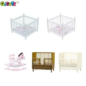 Miniature Dollhouse Double Bed in Multiple Colors