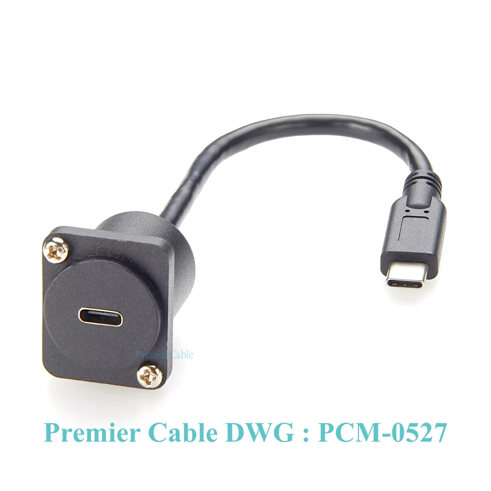 USB-C Panel Mount Extension Cable 0.2m with Gold-Plated Contacts 7 USB-C Panel Mount Extension Cable 0.2m with Gold-Plated Contacts - Image 7