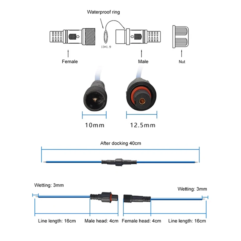 Waterproof Outdoor LED Connector 1-pin IP67 4 Waterproof Outdoor LED Connector 1-pin IP67 - Image 4