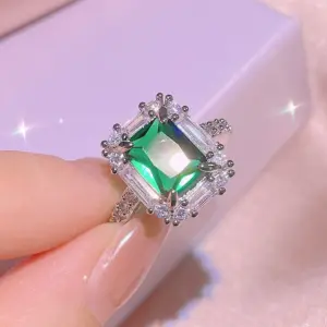 Vintage Emerald Zircon Jewelry Set in Sterling Silver 8 S66f136890be34a80aba2c5e807257f166