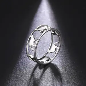 Playful Stainless Steel Cat Ring for Women 12 S6712db5c5a8a497c946d5196dac283cem