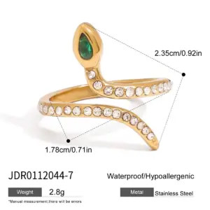 Stainless Steel Snake Ring with Green Eye 14 S6726c6d496924badac8f0f6b31e1339cw 4