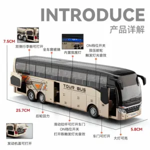 Alloy Touring Bus Model 1:30 Scale 7 S6727133df51044b7a6f1aa4bf2f133ac3