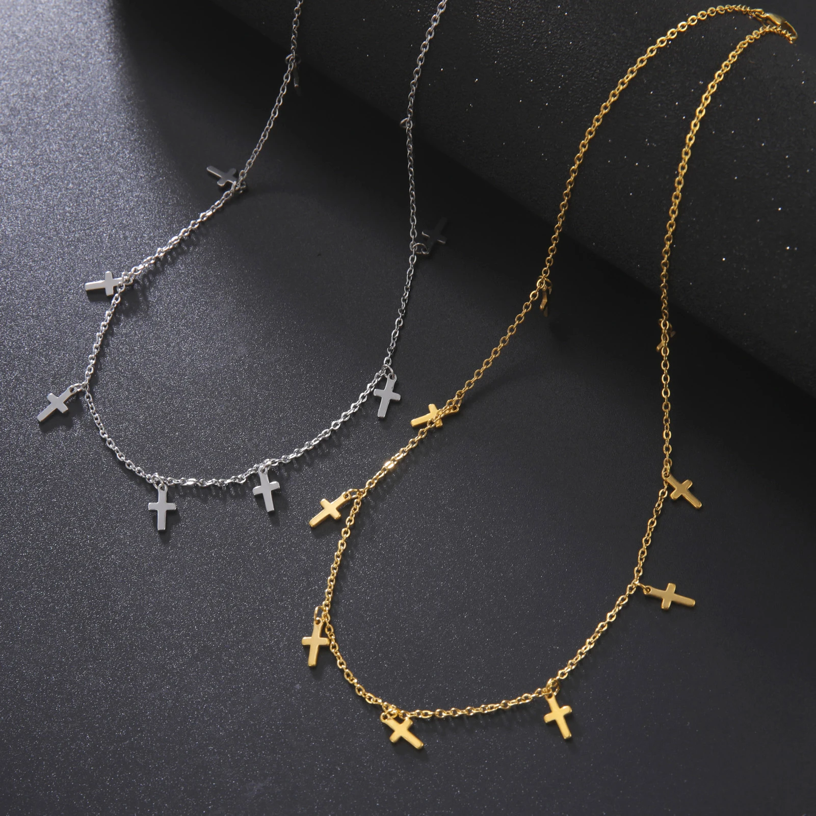 Elegant Stainless Steel Cross Necklace for Women 3 Elegant Stainless Steel Cross Necklace for Women - Image 3