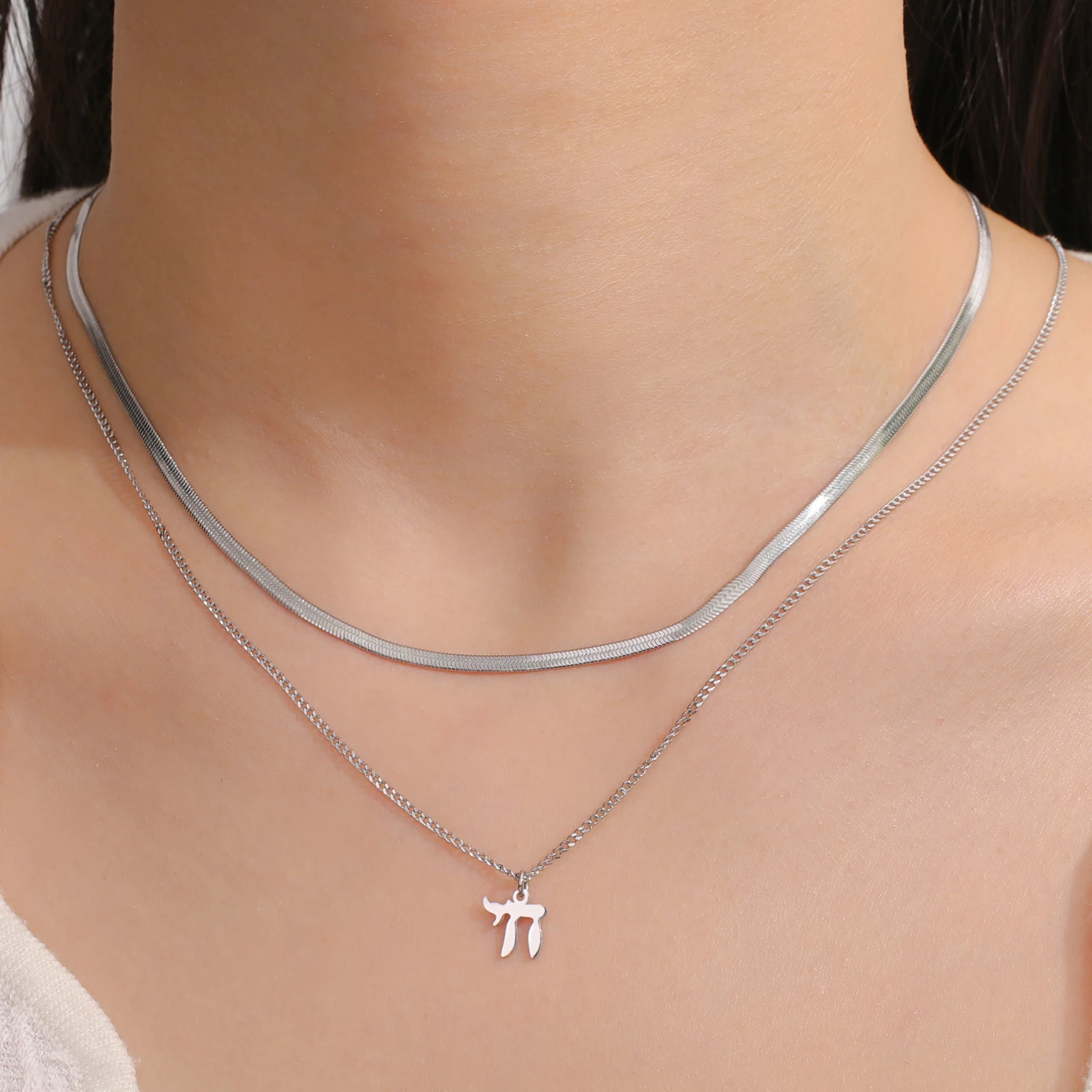 Stainless Steel Chai Pendant Necklace 5 Stainless Steel Chai Pendant Necklace - Image 5