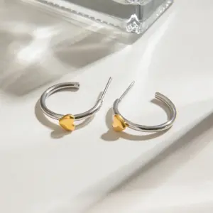Stainless Steel Heart Hoop Earrings 12 S677990130325461ea77b2fd14e4c8a25I