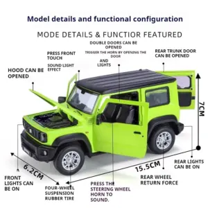 Vibrant Lime Green Suzuki Jimny Diecast Model 15 S67a09ad6d7874f9cb10fa013bf5c13bdN