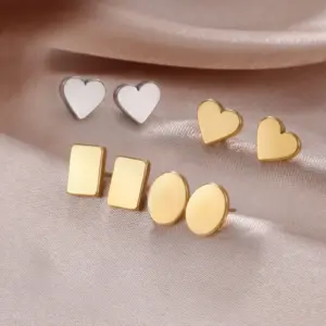 Gold Heart Stud Earrings for Women 13 S67a2fdf85a834ec5a3dc84e5c983a1b2U