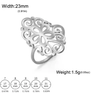 Elegant Filigree Flower Ring for Women 13 S67a486667b3b4df09991127a29f63d5d8