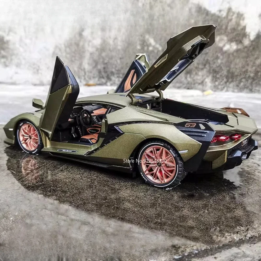 1/18 Blue Lanbor SINA Sports Car Model 6 1/18 Blue Lanbor SINA Sports Car Model - Image 6